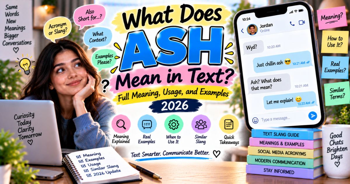 What Does ASH Mean in Text? Full Meaning, Usage, and Examples 2026