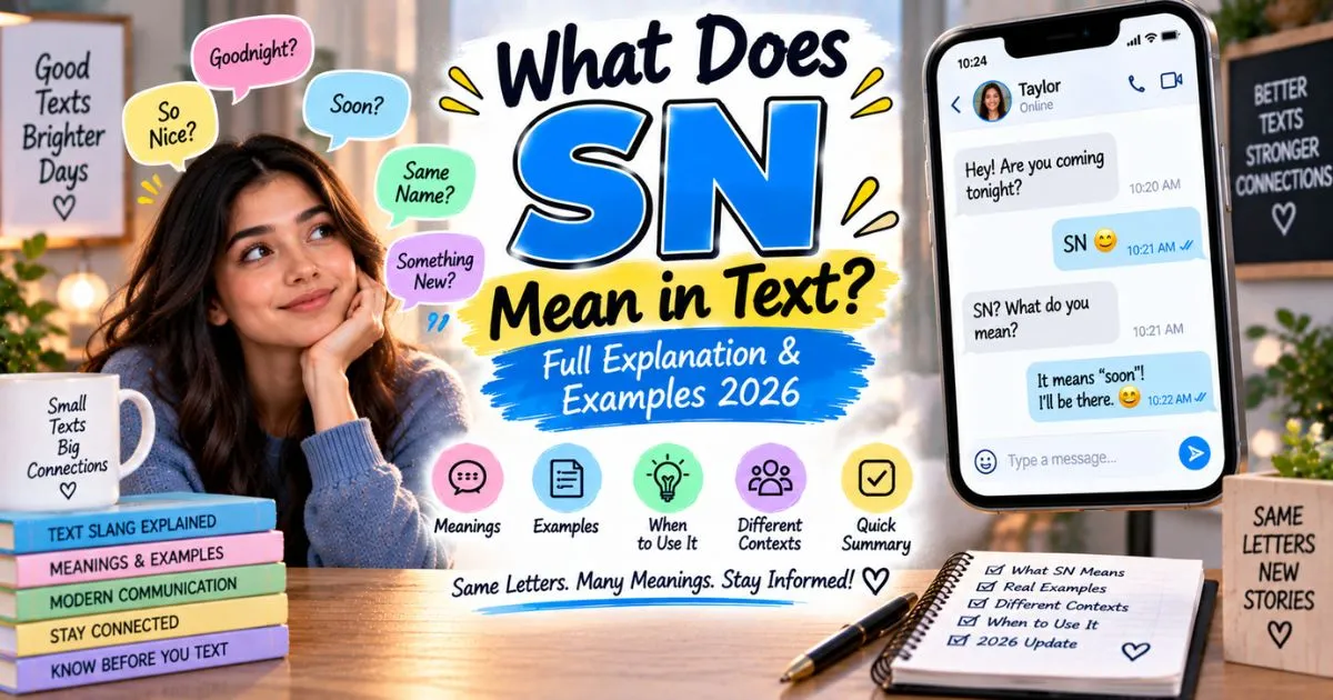 What Does SN Mean in Text? Full Explanation & Examples 2026