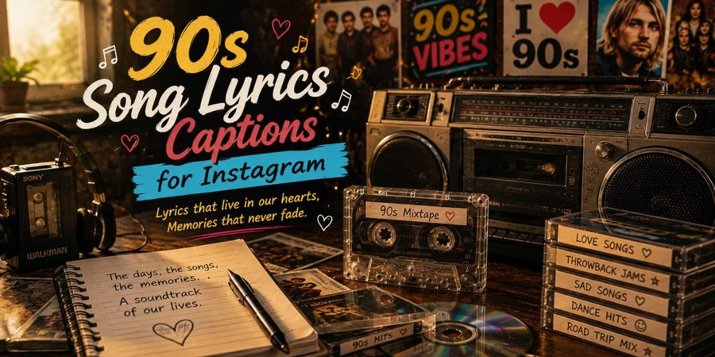 90s music setup for Instagram captions
