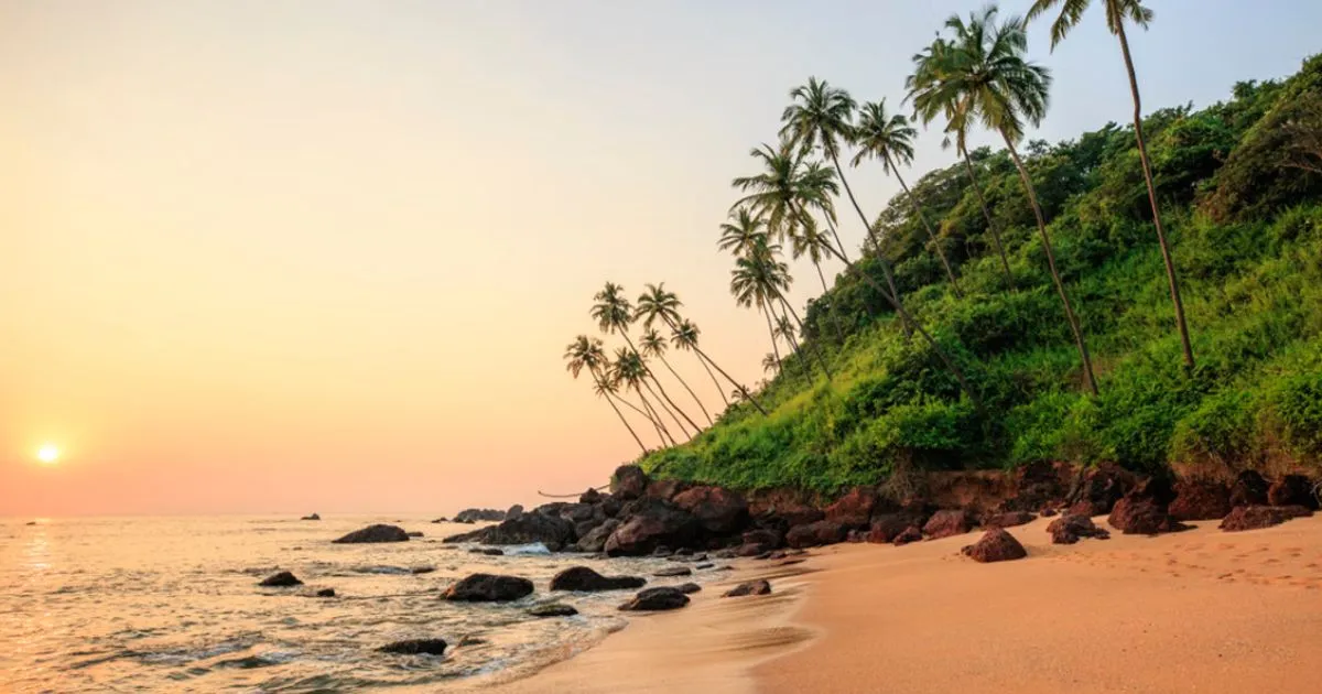Beautiful Konkan beach with sunset for Instagram captions