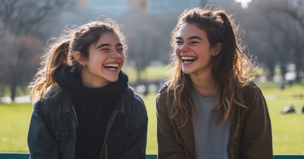 Best friend captions for Instagram with two friends smiling together