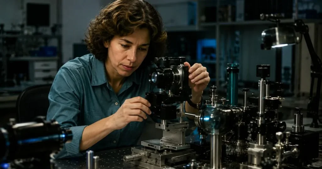 Ellen Ochoa inspired science and engineering laboratory scene