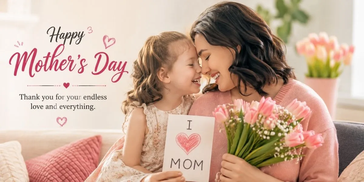 Mother and child sharing a loving moment for Mothers Day captions on Instagram