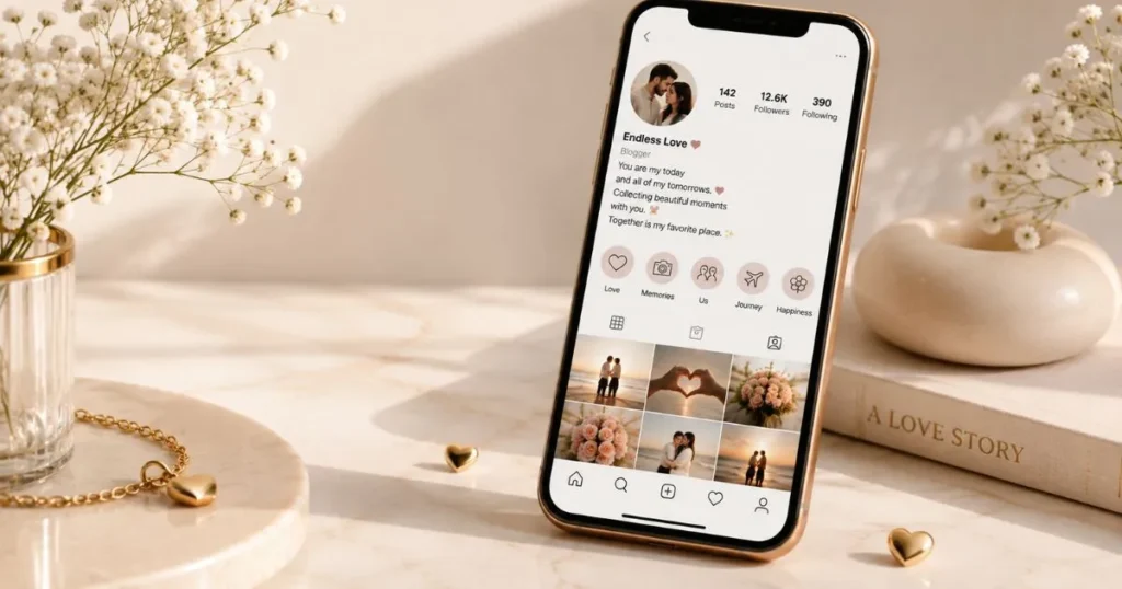 Stylish aesthetic love bio for Instagram profile inspiration