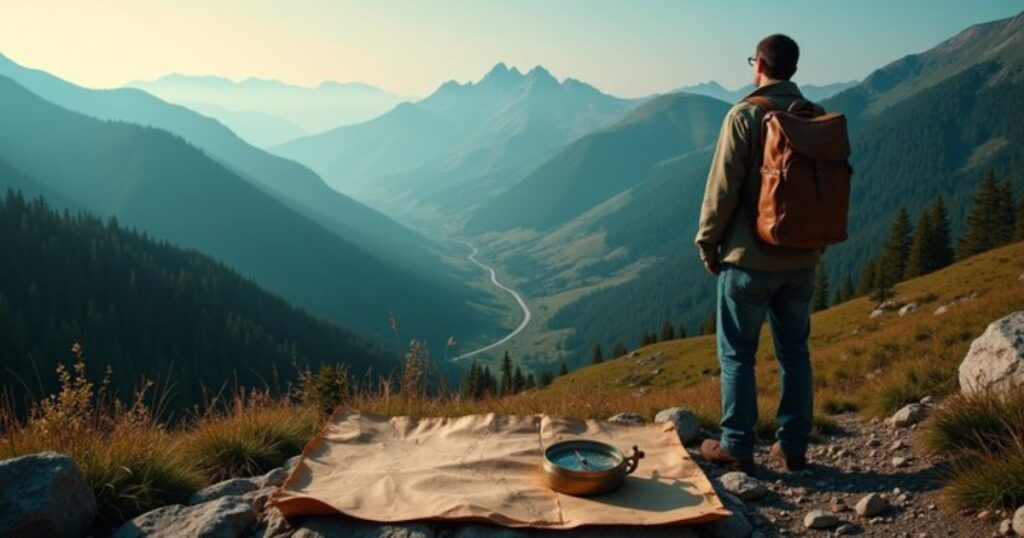 Traveler enjoying a peaceful Sunday adventure in nature