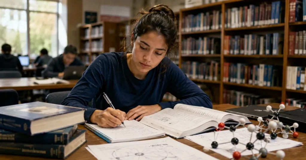 Young student studying physics and science inspired by Ellen Ochoa