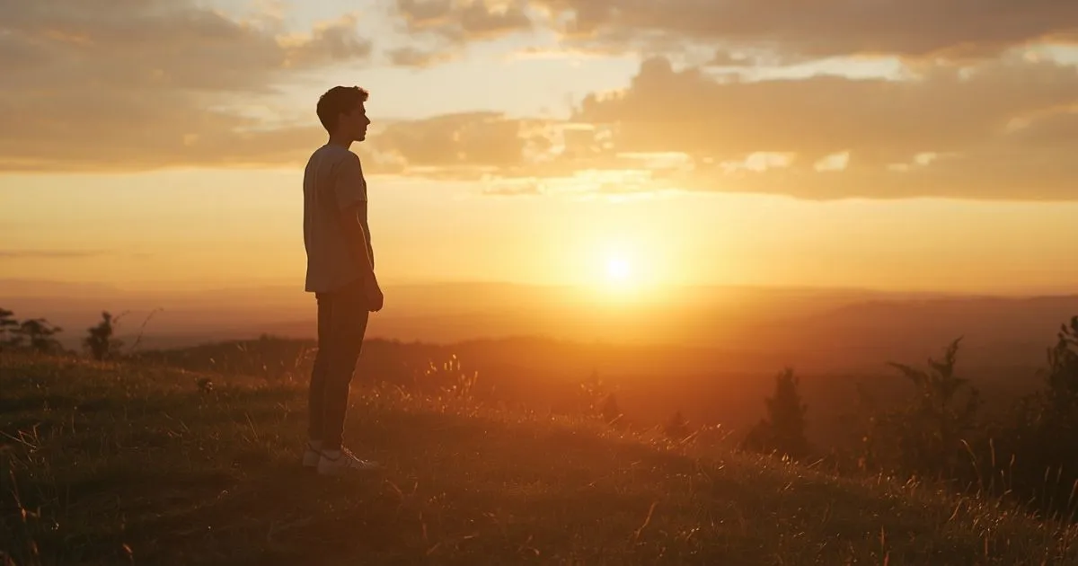 Alone captions for Instagram with a person enjoying a peaceful sunset