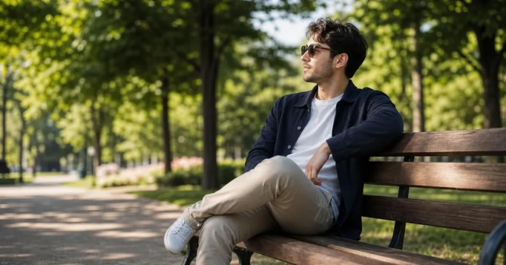 Person enjoying peaceful alone time outdoors