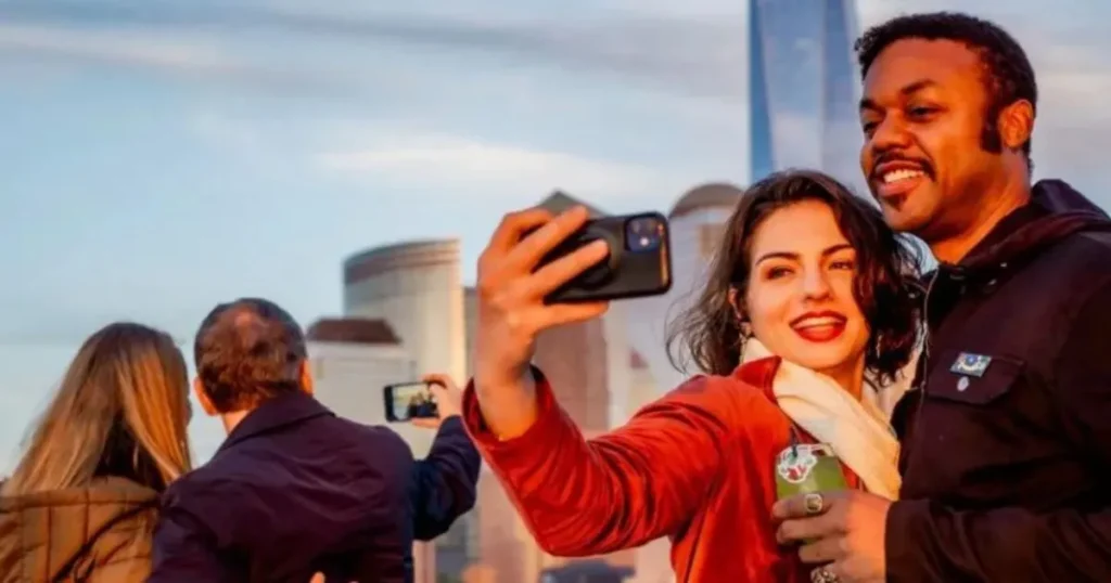Two best friends taking a selfie for Instagram