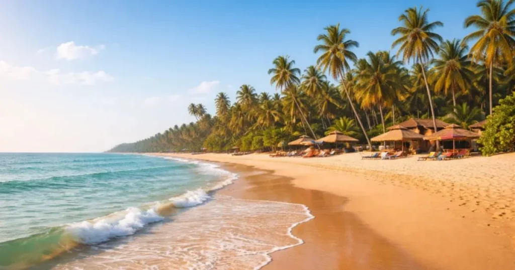 Beautiful sunset at Vagator Beach in Goa
