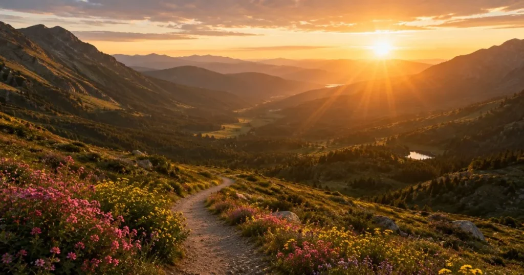 Beautiful sunrise over mountains symbolizing new beginnings after every ending.
