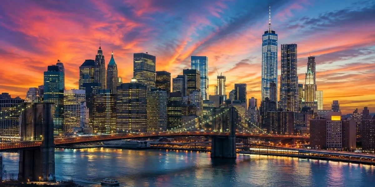 Beautiful New York City skyline with iconic skyscrapers for New York captions for Instagram