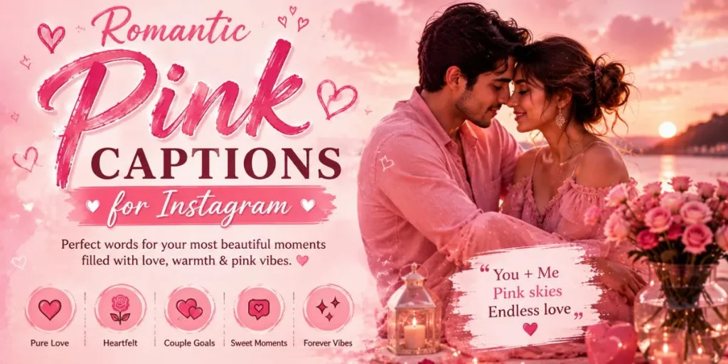 romantic pink captions