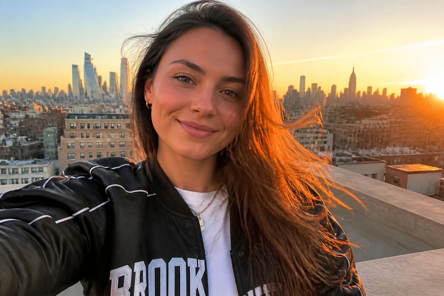 Best dope captions for Instagram with stylish influencer taking a selfie