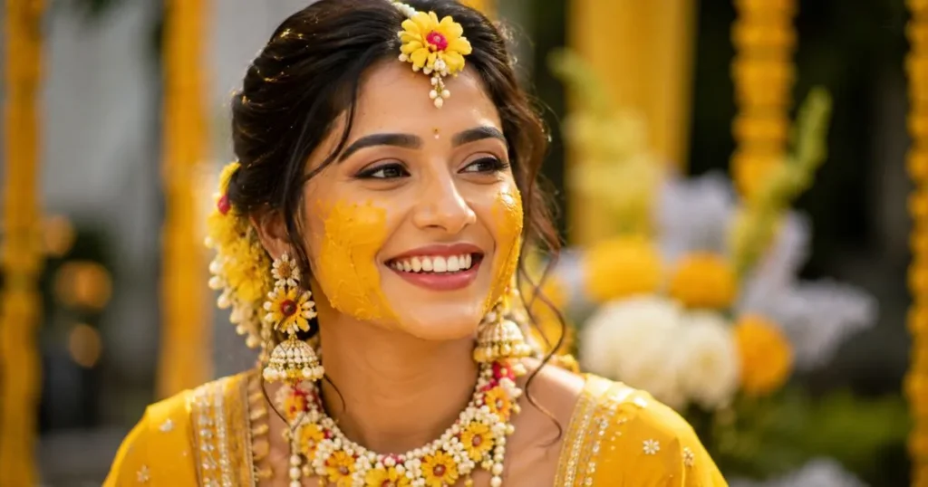 Short Haldi captions for Instagram featuring a smiling bride in a yellow Haldi outfitShort Haldi captions for Instagram featuring a smiling bride in a yellow Haldi outfitShort Haldi captions for Instagram featuring a smiling bride in a yellow Haldi outfit