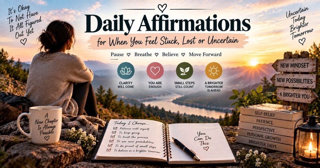Daily affirmations for when you feel stuck, lost or uncertain