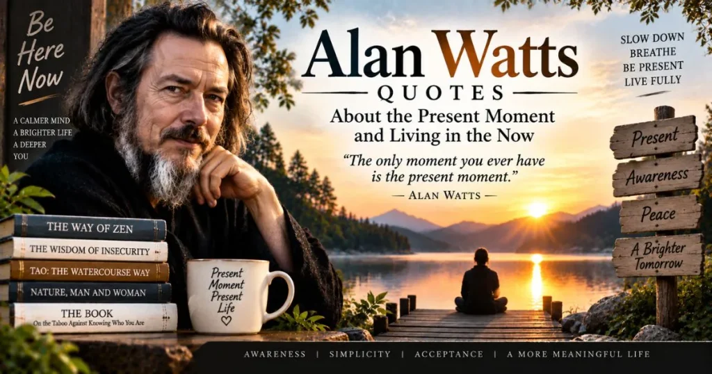 Alan Watts quotes about the present moment and living in the now