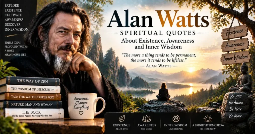 Alan Watts spiritual quotes about existence, awareness and inner wisdom