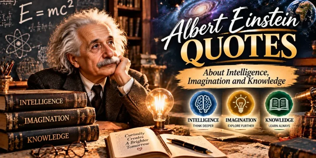 Albert Einstein quotes about intelligence, imagination and knowledge
