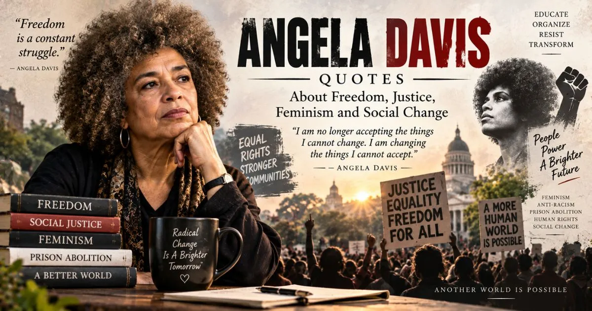 Angela Davis quotes about freedom, justice, feminism and social change