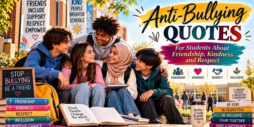 Anti-bullying quotes for students about friendship, kindness and respect