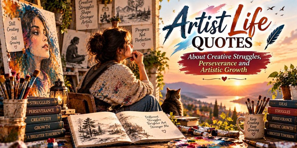 Artist life quotes about creative struggles, perseverance and artistic growth