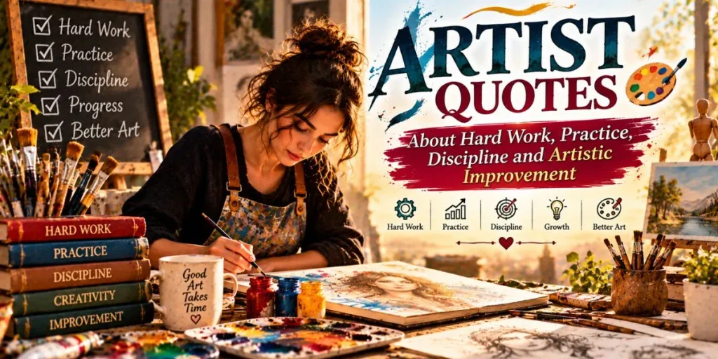Artist quotes about hard work, practice, discipline and artistic improvement