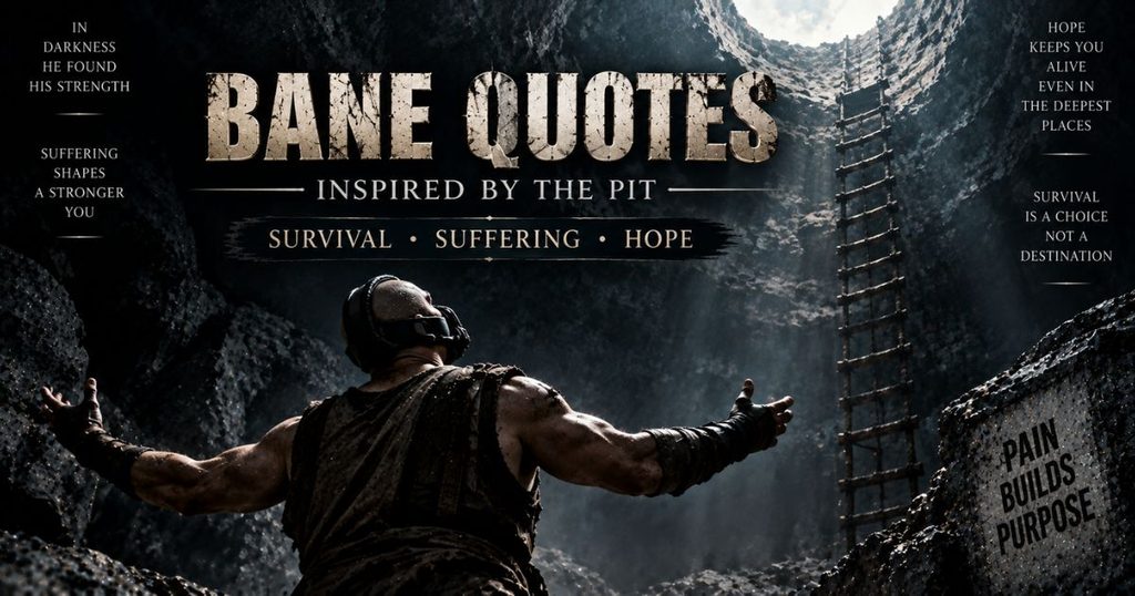 Bane quotes inspired by the Pit, survival, suffering and hope