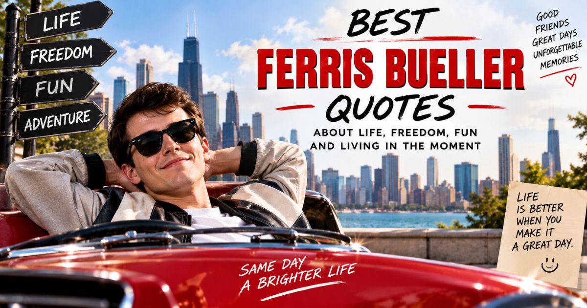 Best Ferris Bueller quotes about life, freedom, fun and living in the moment