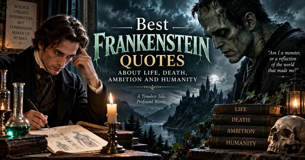 Best Frankenstein quotes about life, death, ambition and humanity