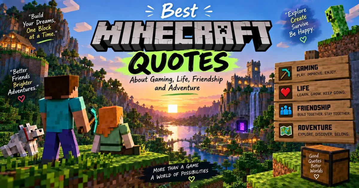 Best Minecraft quotes about gaming, life, friendship and adventure
