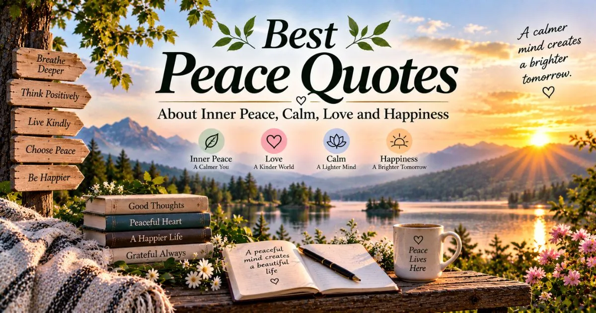 Best peace quotes about inner peace, calm, love and happiness