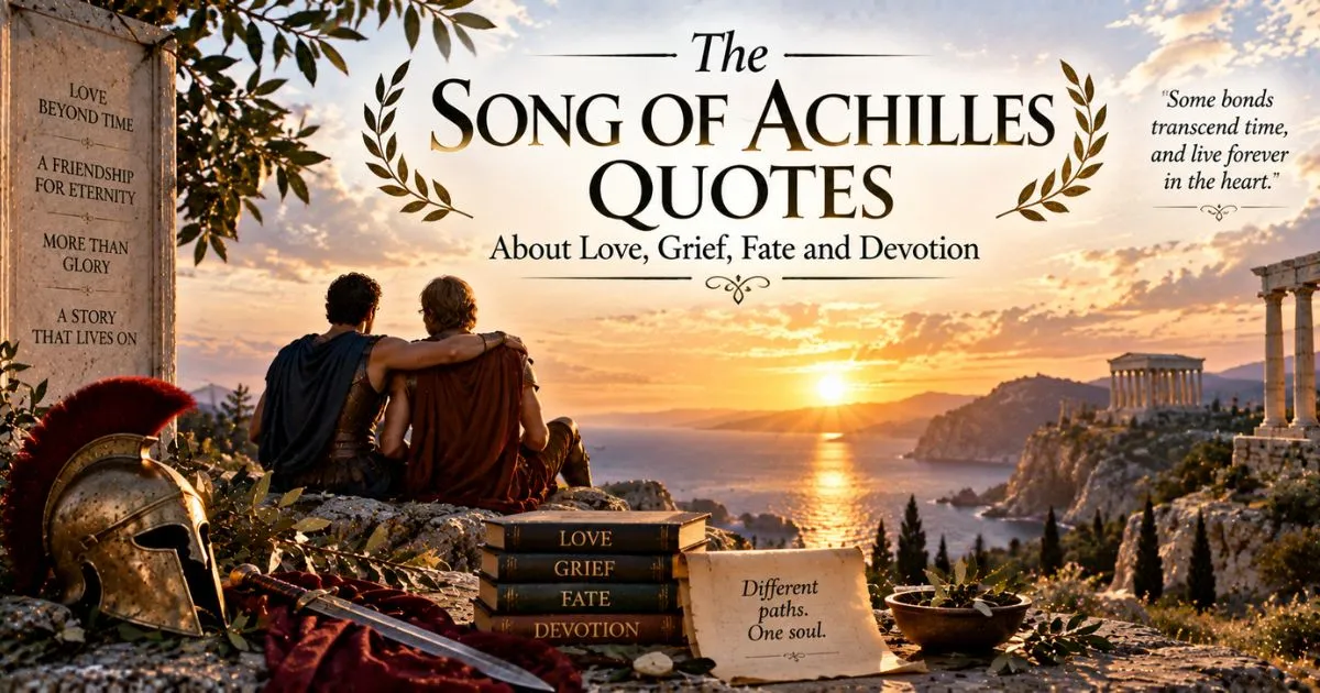 best Song of Achilles quotes about love, Patroclus, Achilles, grief, fate and devotion. Find beautiful, sad, romantic, deep and short quotes from Madeline Miller's novel.