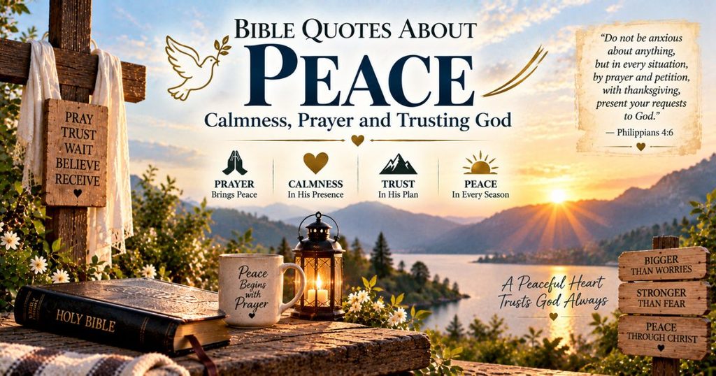 Bible quotes about peace, calmness, prayer and trusting God