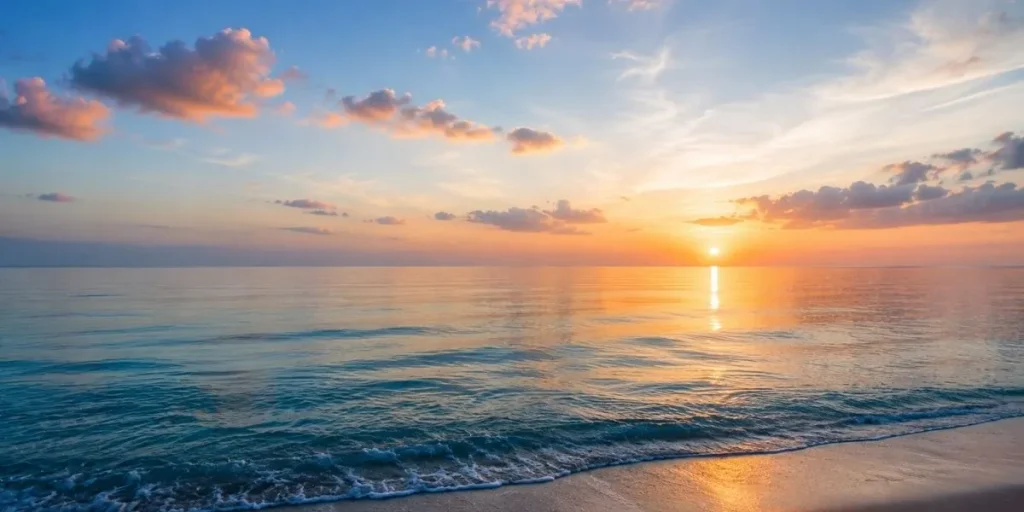 Calm ocean water under a peaceful sky creating a relaxing atmosphere