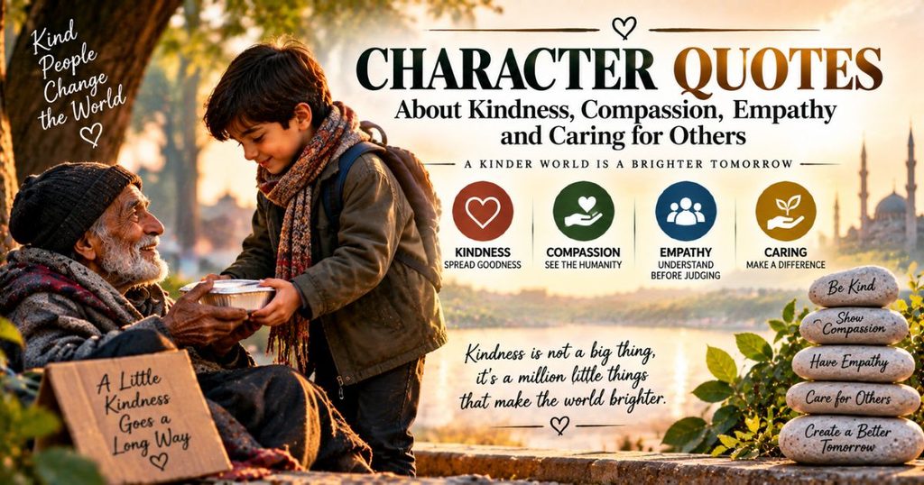 Character quotes about kindness, compassion, empathy and caring for others