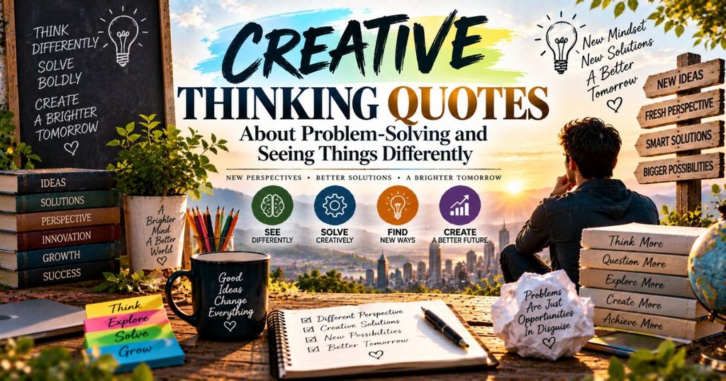 Creative thinking quotes about problem-solving and seeing things differently