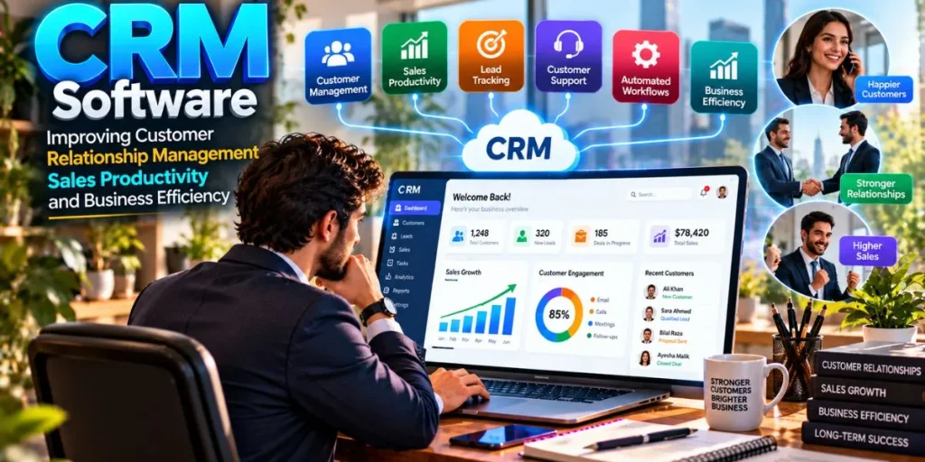 CRM software improving customer relationship management sales productivity and business efficiency
