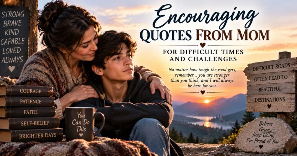 Encouraging quotes from mom to son for difficult times and challenges
