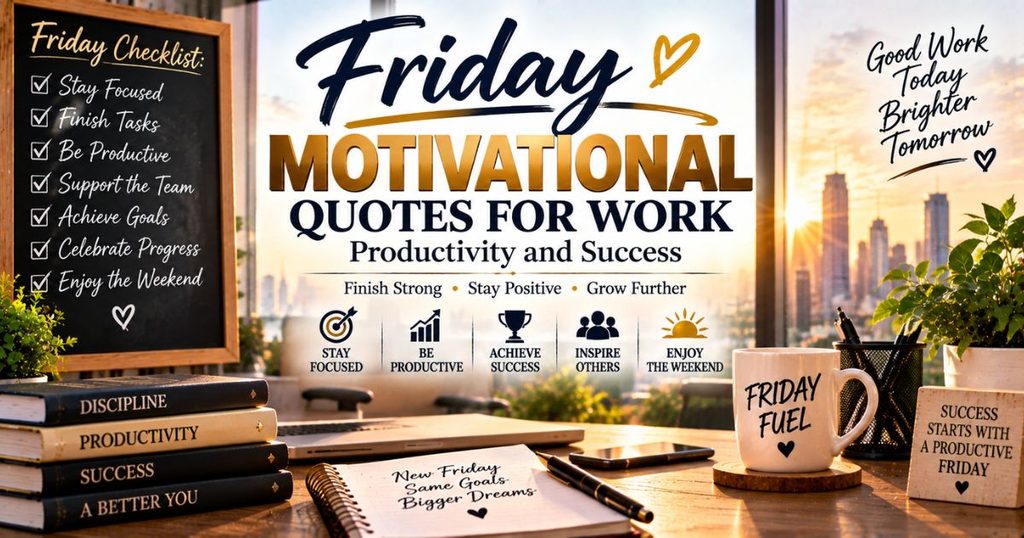 Friday motivational quotes for work, productivity and success