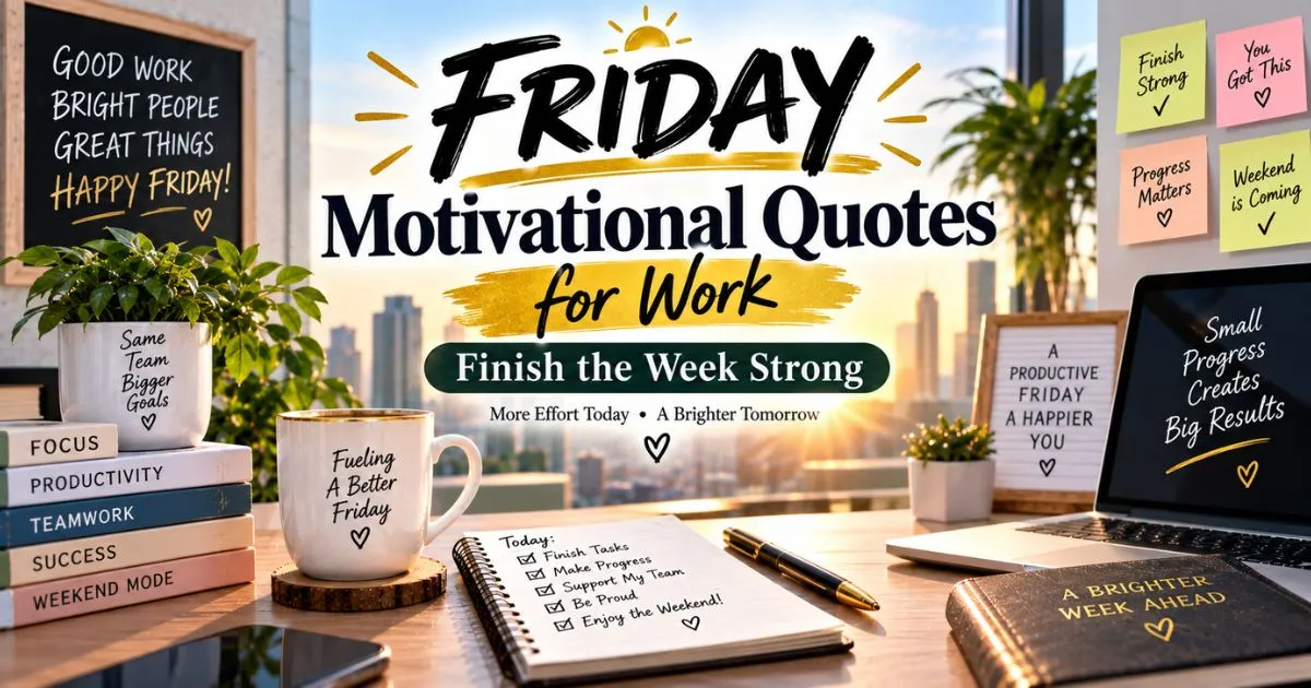Friday motivational quotes for work to finish the week strong
