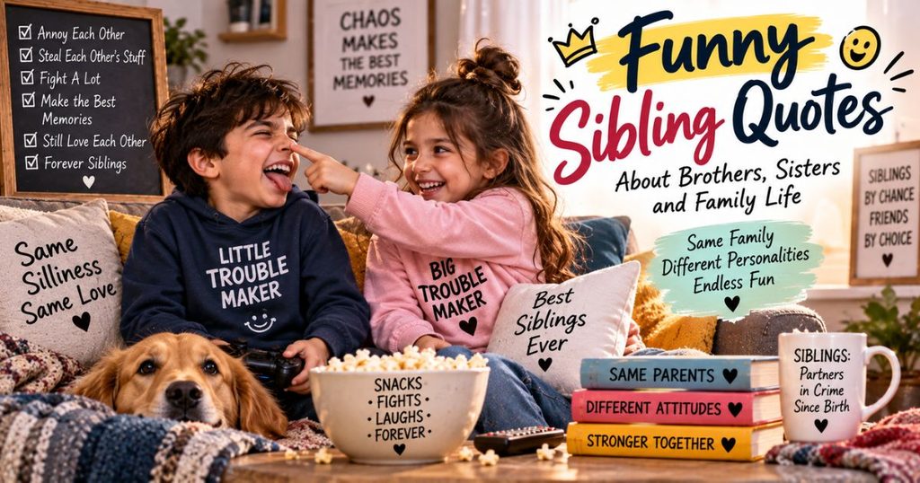 Funny sibling quotes about brothers, sisters and family life