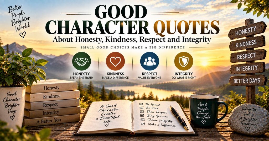Good character quotes about honesty, kindness, respect and integrity