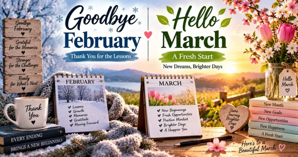 Goodbye February hello March quotes for a fresh start