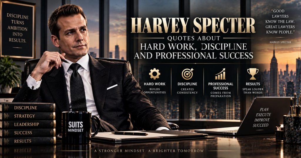 Harvey Specter quotes about hard work, discipline and professional success