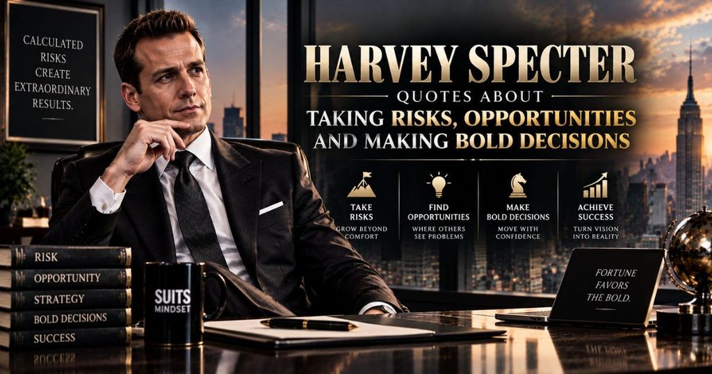 Harvey Specter quotes about taking risks, opportunities and making bold decisions