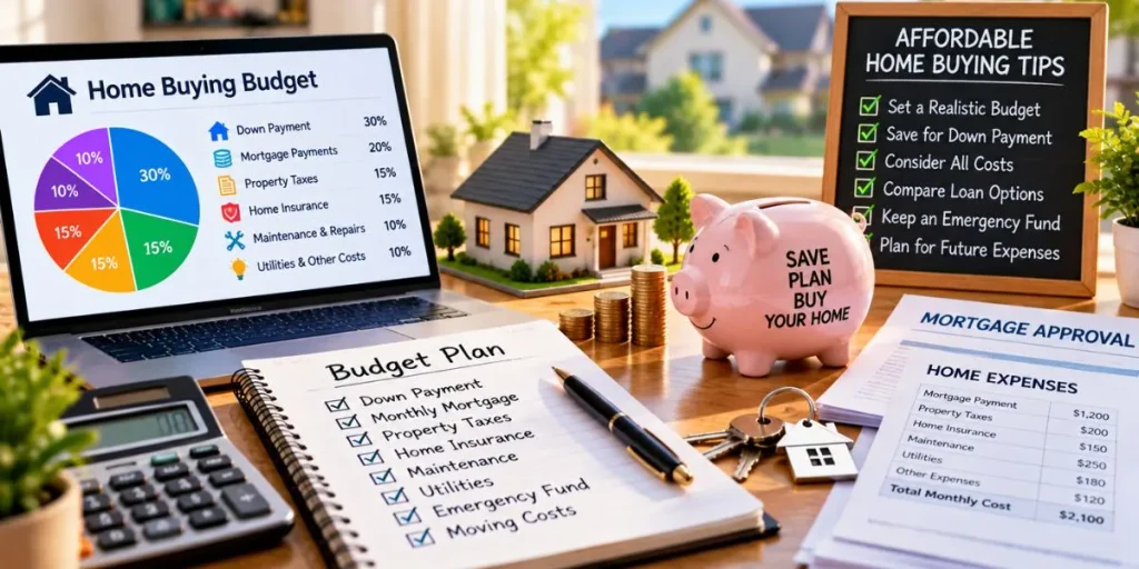 Home buying budget planning for an affordable property purchase