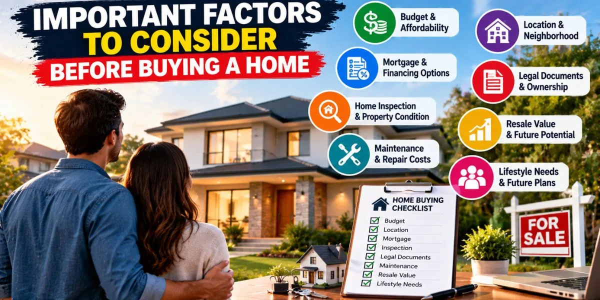 Important factors to consider before buying a home