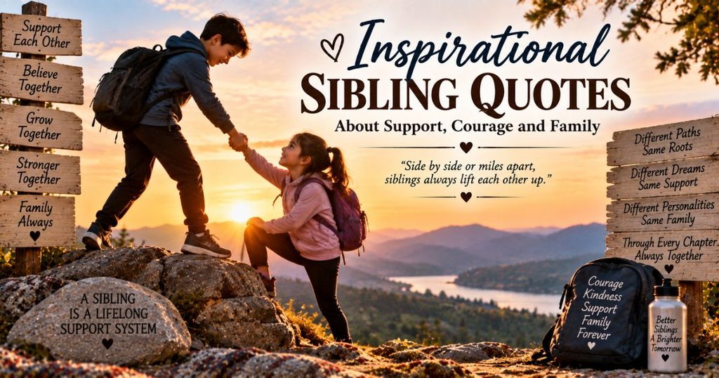 Inspirational sibling quotes about support, courage and family