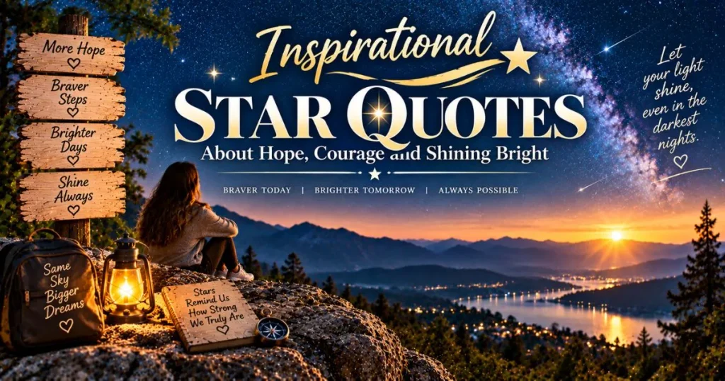 Inspirational star quotes about hope, courage and shining bright